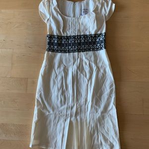 Wool crepe cream Carolina Herrera pleated dress